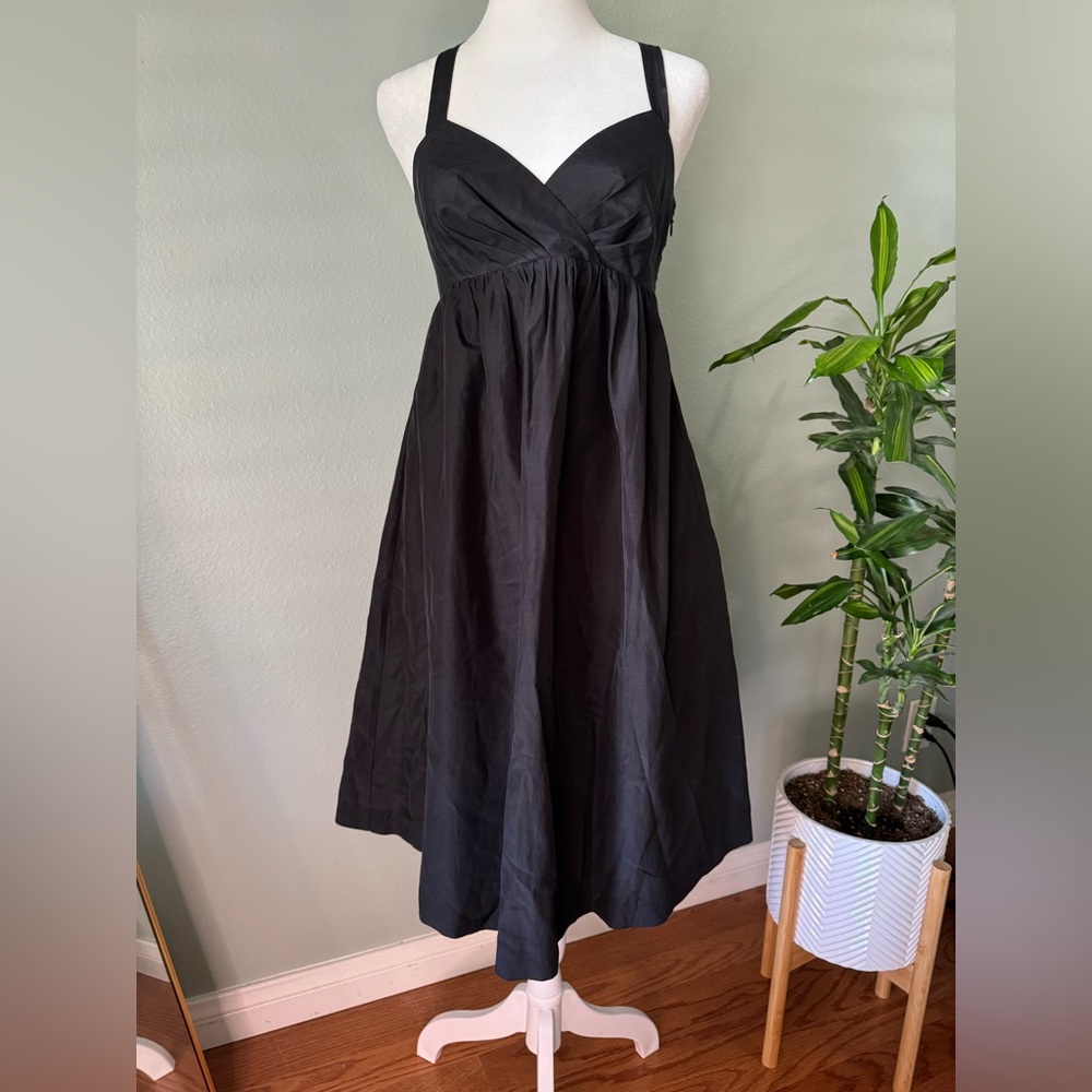 GAP Black Silk Racer Back Empire Waist Dress. Size 2. NWOT